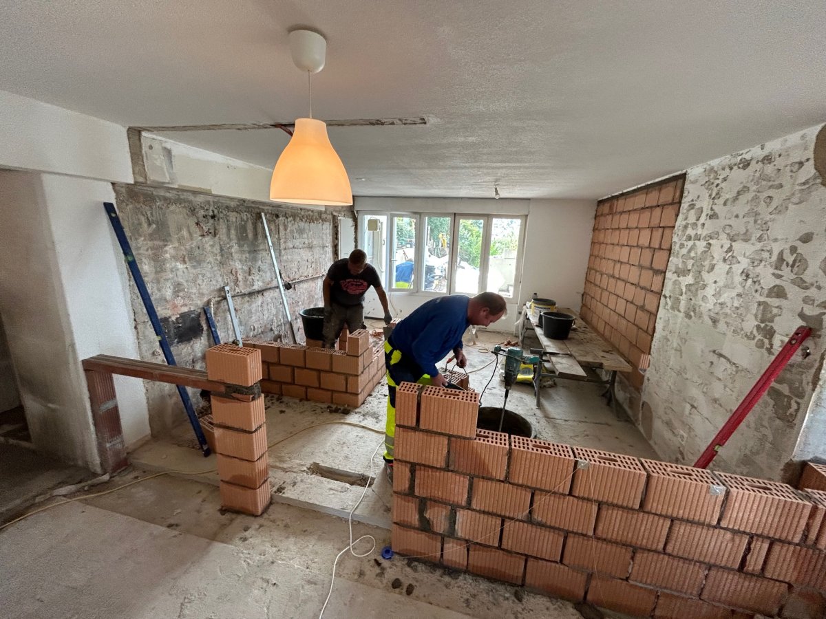 Mauerwerk in Wohnung erstellt