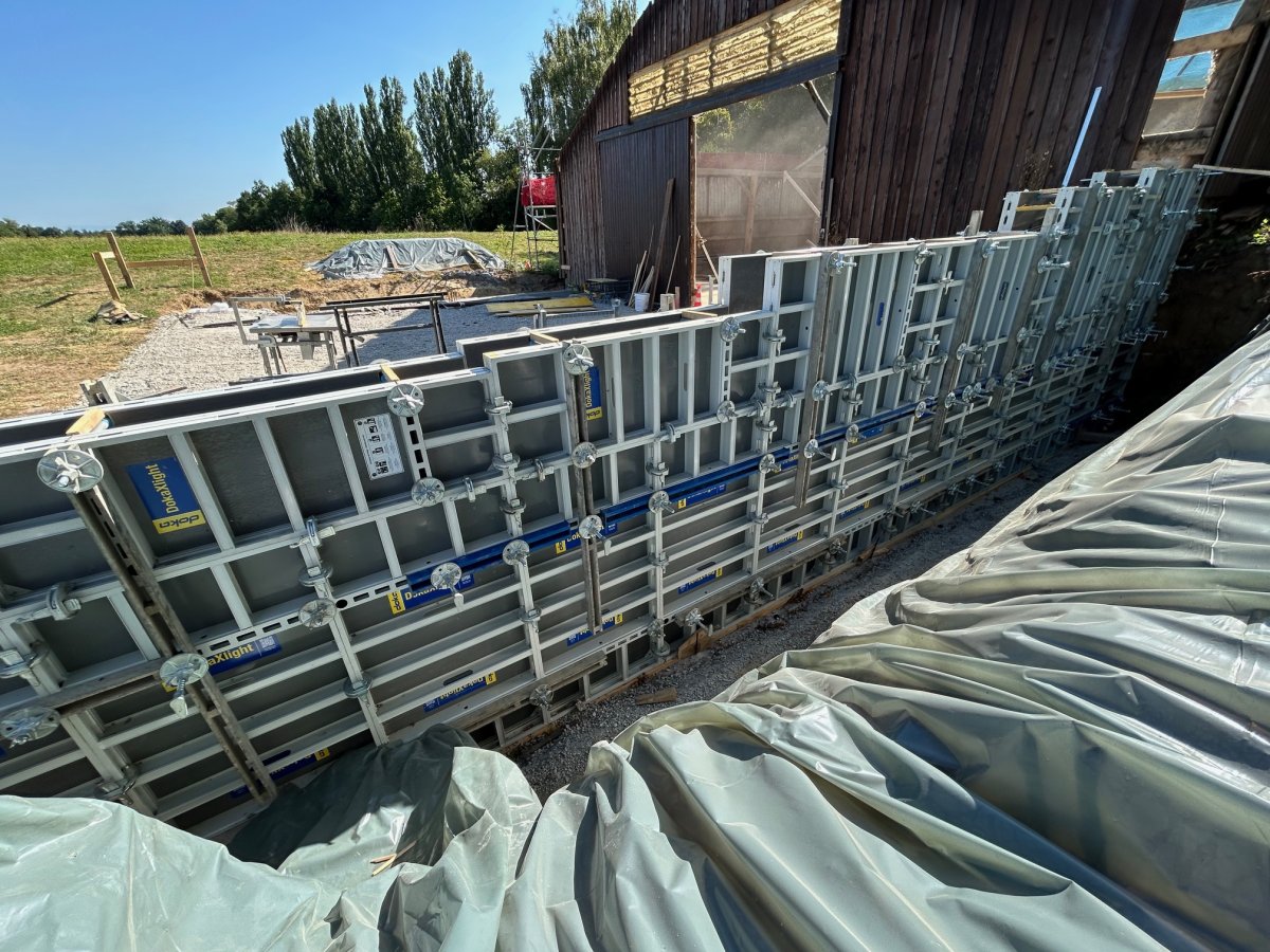 Betonschalung für Betonmauer